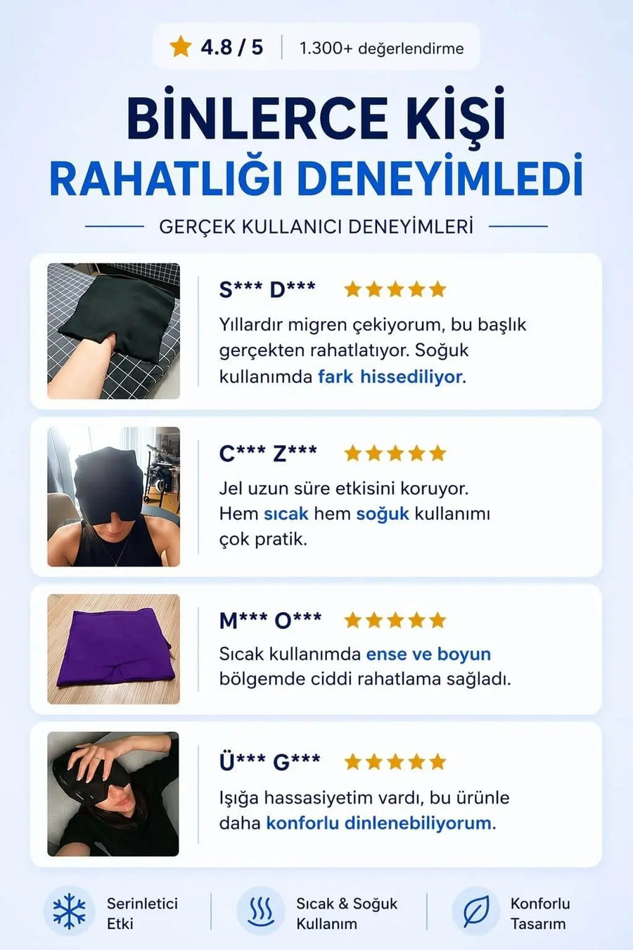 Çift Etkili Jel Kompres Başlık (Sıcak & Soğuk)